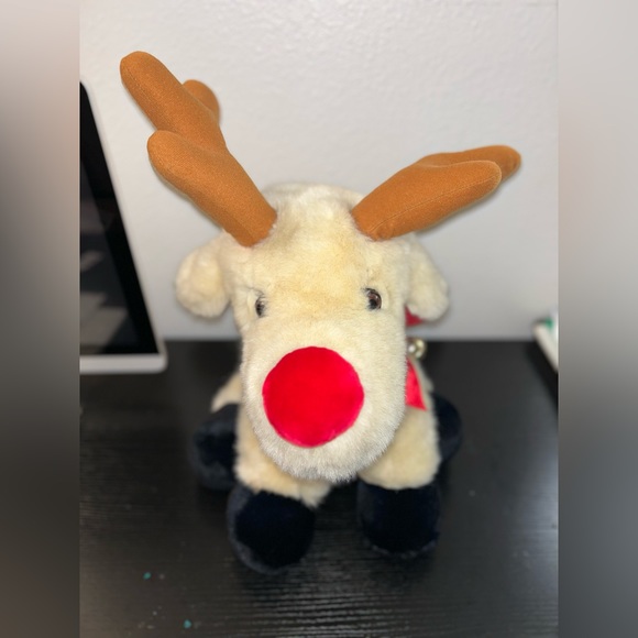 Vintage 1995 Reindeer Rudolph JCPenney Collection 18" Plush Christmas Bell deer - Picture 3 of 9